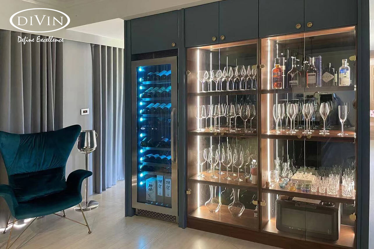 Hualien: Private Home Cupboard Built-in (DV-568DSD Dual Zone Wine Fridge)